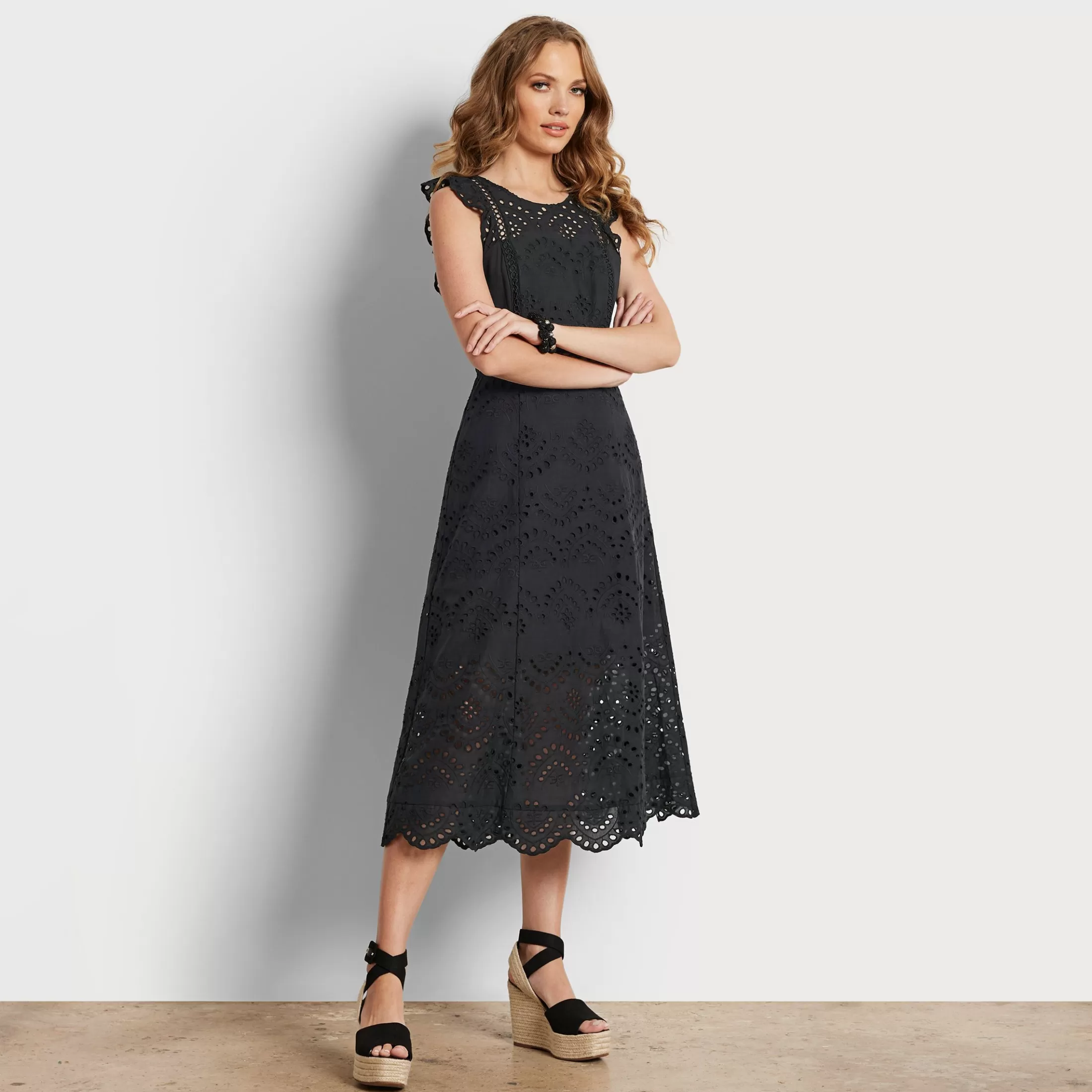 Womens Sam Edelman Eyelet Midi Dress