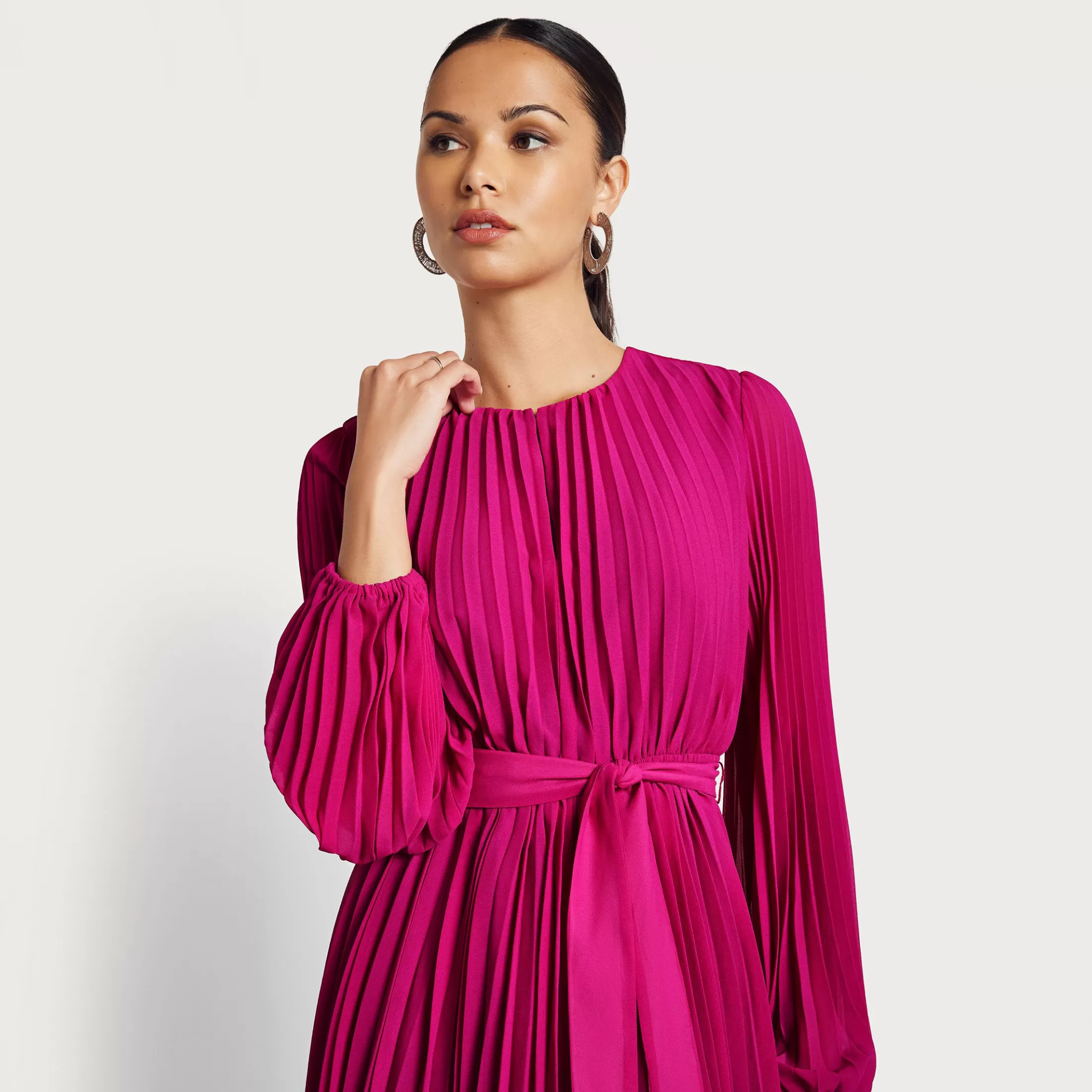 Womens Sam Edelman Long Sleeve Plisse Mini Dress