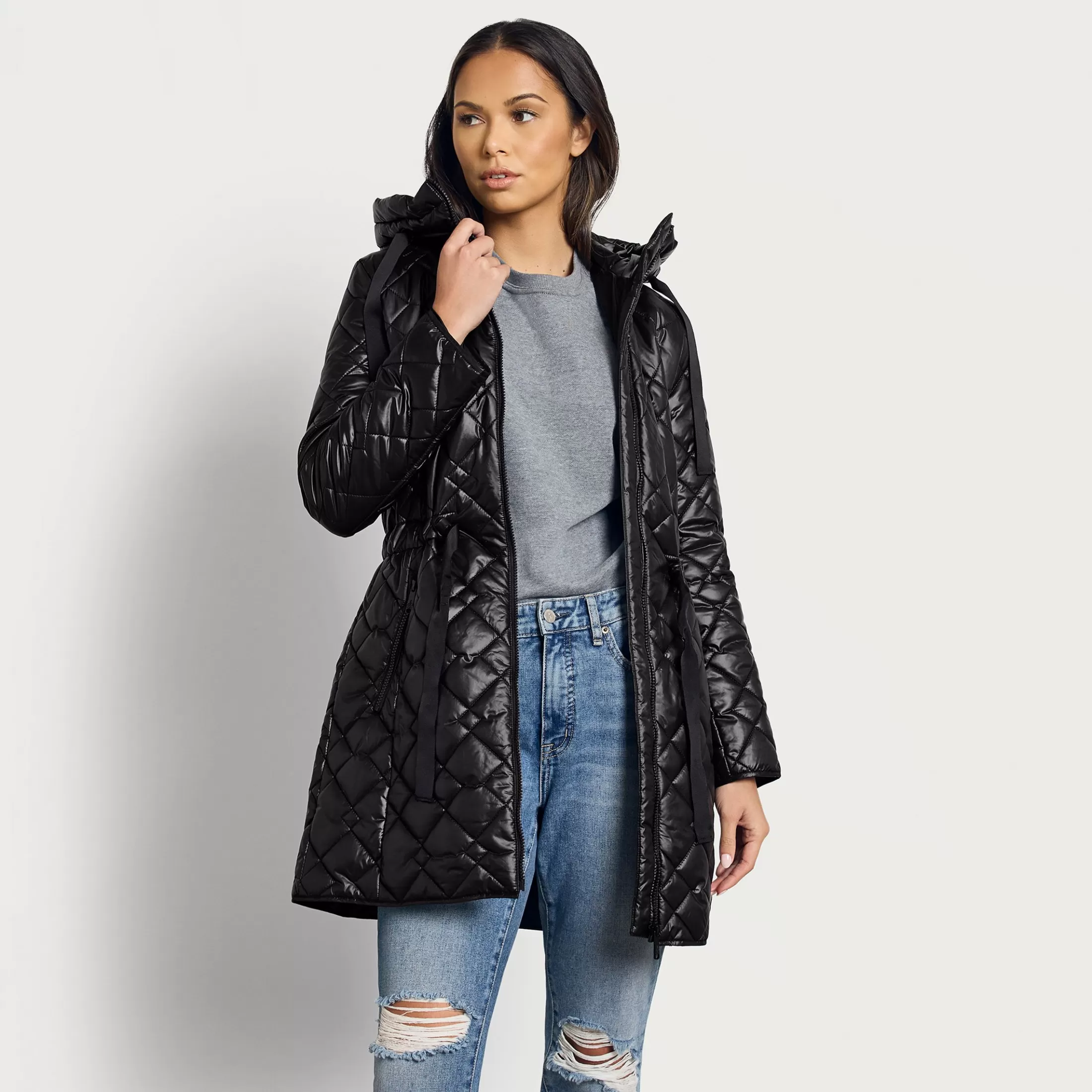 Womens Sam Edelman Quilted Anorak Jacket