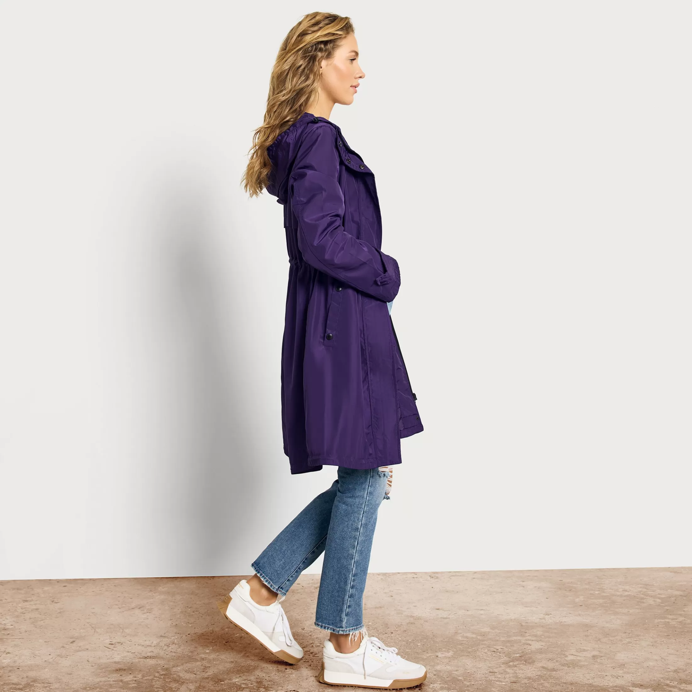 Womens Sam Edelman Rain Anorak Jacket With Wide Hood
