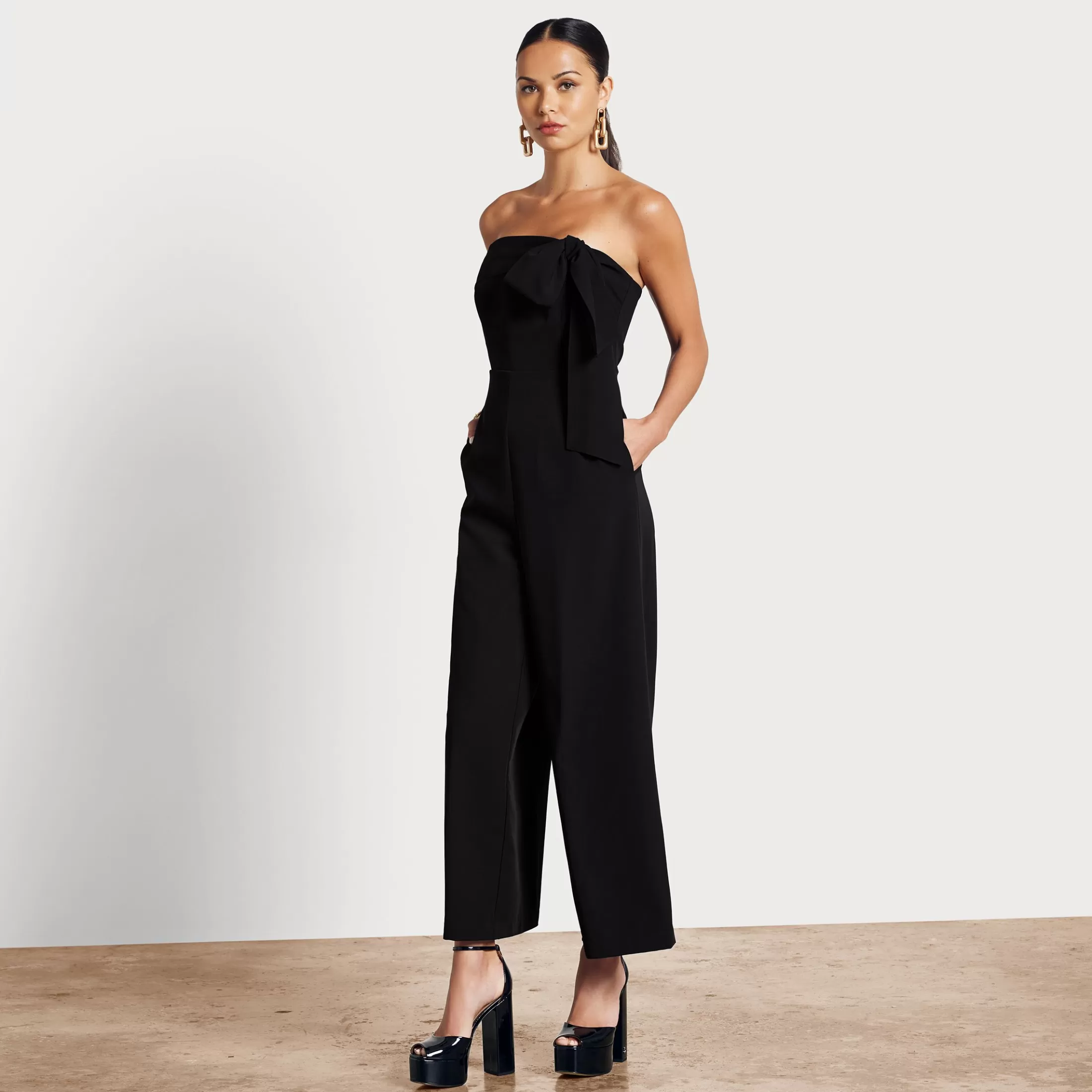 Womens Sam Edelman Strapless Bow Jumpsuit